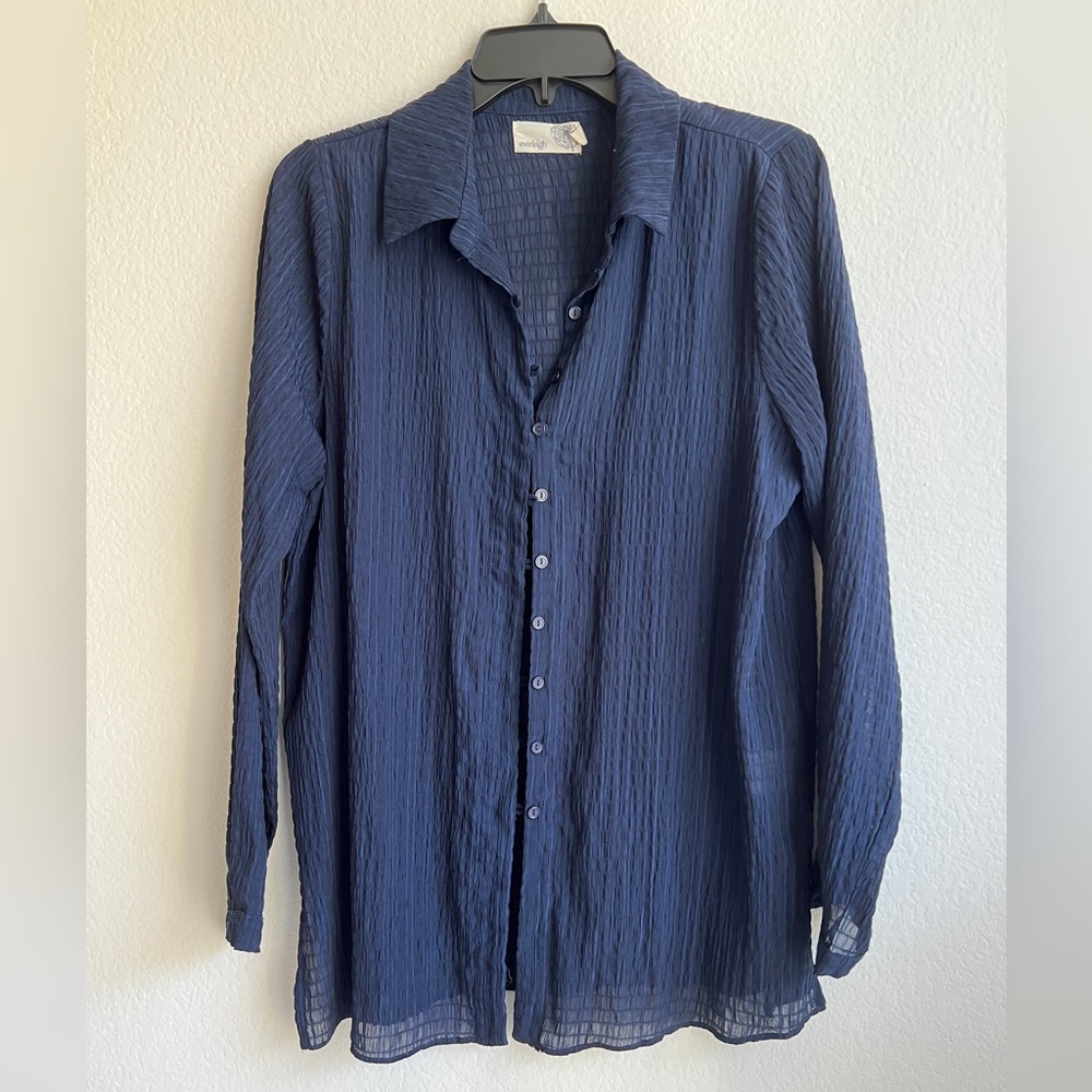Dark Navy Button Down Blouse